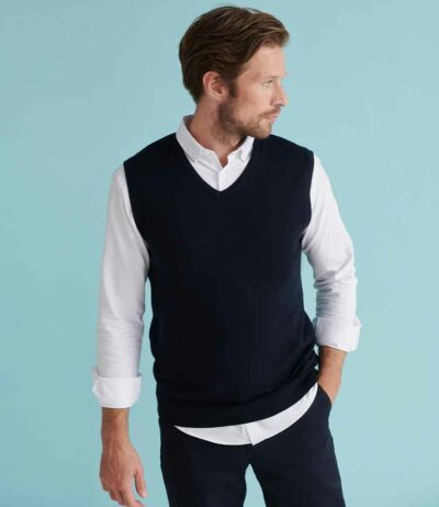 Image for Henbury Lightweight Sleeveless Cotton Acrylic V Neck Sweater