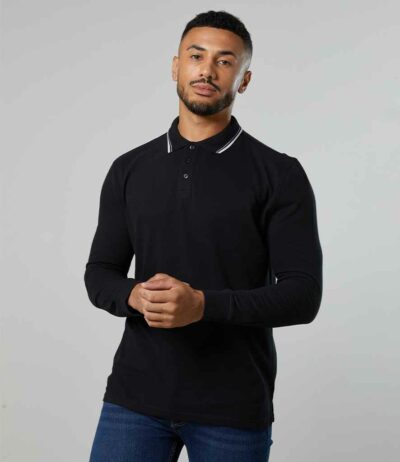 Image for AWDis Long Sleeve Tipped 100 Polo Shirt