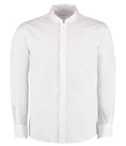 Kustom Kit Long Sleeve Tailored Mandarin Collar Shirt
