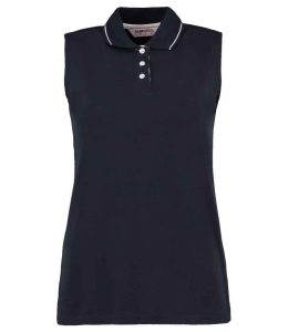 Kustom Kit Ladies Proactive Sleeveless Cotton Piqué Polo Shirt