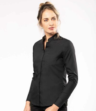 Image for Kariban Ladies Long Sleeve Mandarin Collar Shirt