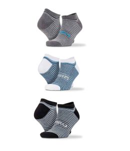 Spiro 3 Pack Mixed Stripe Sneaker Socks