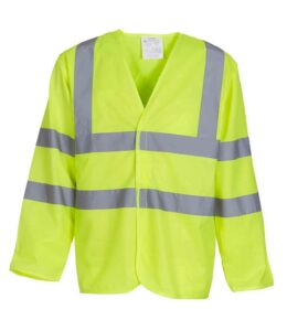 Yellow YK105 Yoko branded Long sleeve hi-vis vest