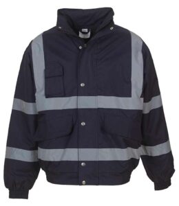 Navy Blue Yoko branded Hi-vis classic bomber jacket