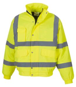 Yellow Yoko branded Hi-vis classic bomber jacket