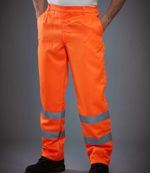 Orange hi-visibility Yoko Poly/cotton work trousers