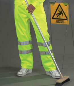 Yellow hi-visibility Yoko Poly/cotton work trousers