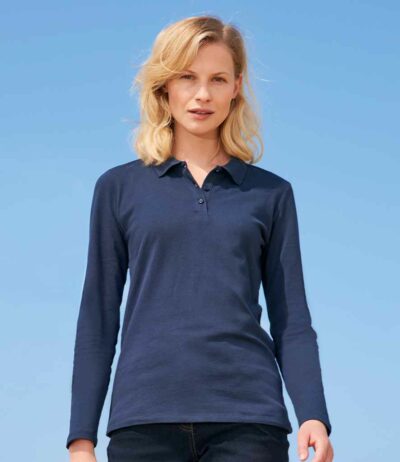 Image for SOL’S Ladies Perfect Long Sleeve Piqué Polo Shirt