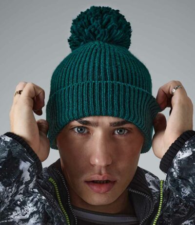 Image for Beechfield Engineered Knit Ribbed Pom Pom Beanie