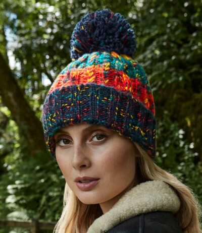 Image for Beechfield Corkscrew Pom Pom Beanie