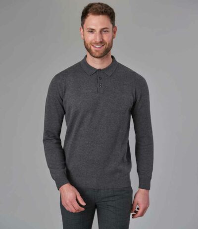 Image for Brook Taverner Casper Knitted Long Sleeve Polo Shirt