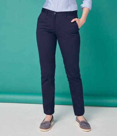 Image for Henbury Ladies 65/35 Flat Fronted Chino Trousers