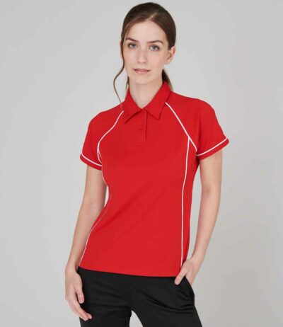 Image for Finden and Hales Ladies Performance Piped Polo Shirt
