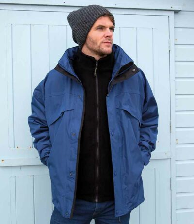 Image for Result 3-in-1 Waterproof Zip and Clip Fleece Lined Jacket