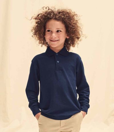 Image for Fruit of the Loom Kids Long Sleeve Poly/Cotton Piqué Polo Shirt