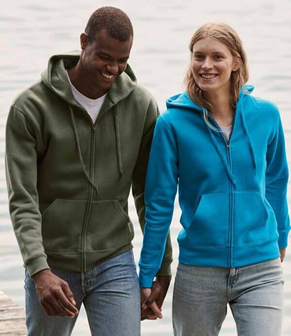 Fruit of the Loom Green and blue premium zip hoodies