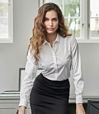 Image for Tee Jays Ladies Stretch Luxury Long Sleeve Poplin Shirt