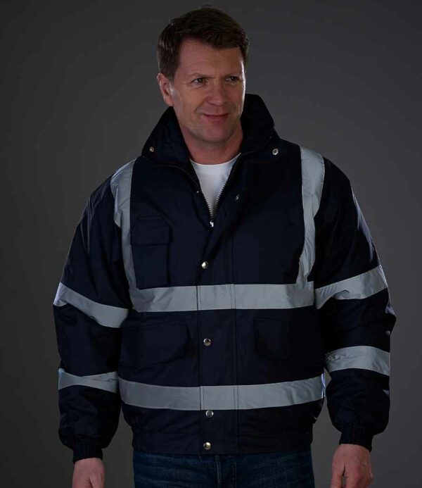 Navy Blue Yoko branded Hi-vis classic bomber jacket