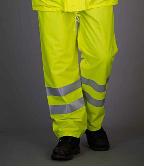 Hi-visibility yellow waterproof Yoko work trousers